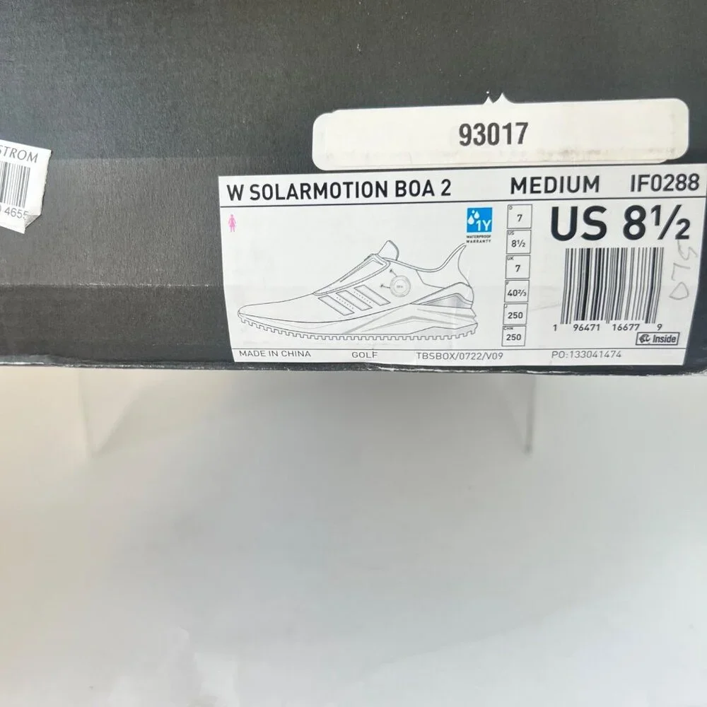Adidas Solarmotion BOA 2 White Golf Shoes Spikeless Golf  Women Size 8.5